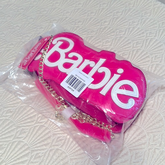 NWT x Barbie Logo Fuzzy Crossbody Bag Still Factory Sealed Limited Edition - Picture 7 of 9